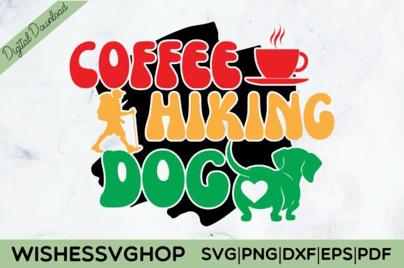 Coffee Hiking Dog SVG PNG