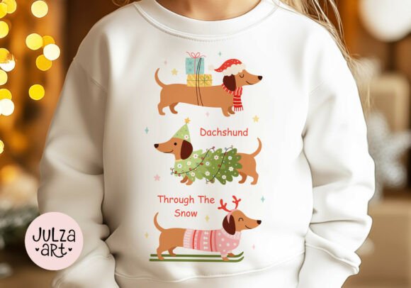 Dachshund Through the Snow PNG SVG