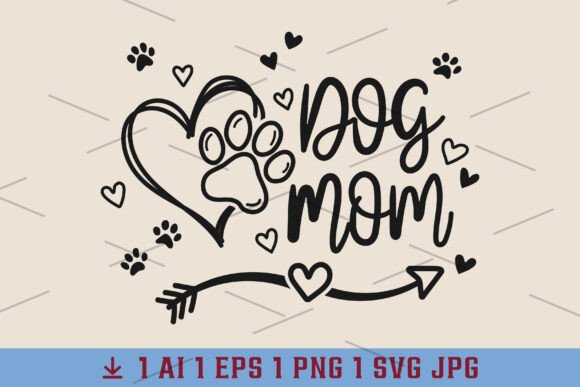 Dog Mom Paw Print Heart SVG