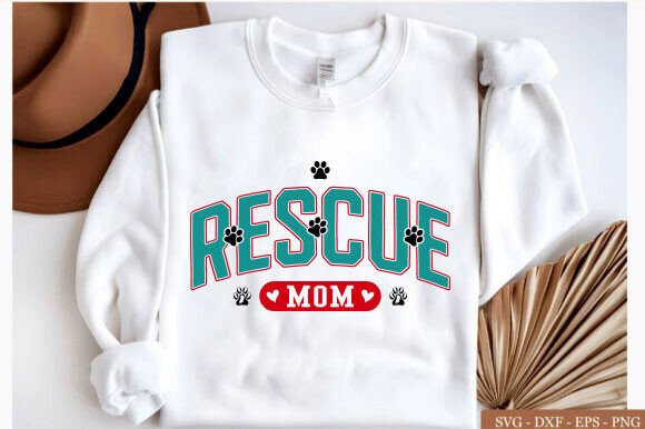 Dog Rescue Mom Design for Real Embroidery