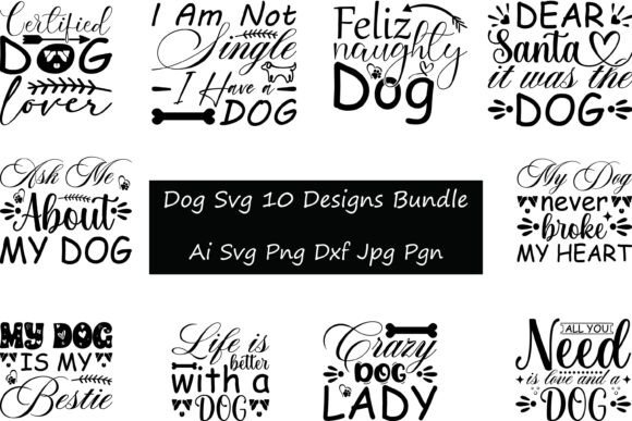 Dog SVG 10 Designs Bundle