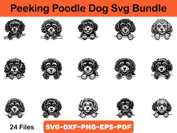 Peeking Poodle Dog Svg Bundle
