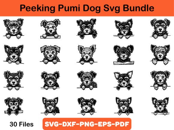 Peeking Pumi Dog Svg Bundle