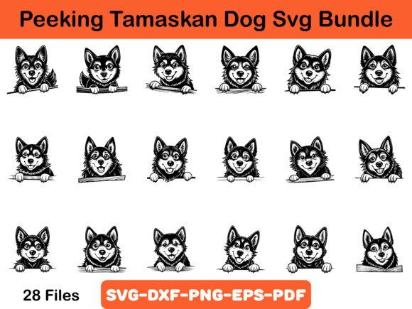 Peeking Tamaskan Dog SVG Bundle: A Designer's Take