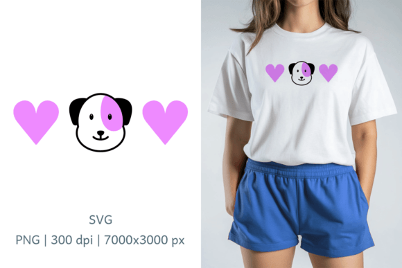 Vector Valentine Dog SVG PNG